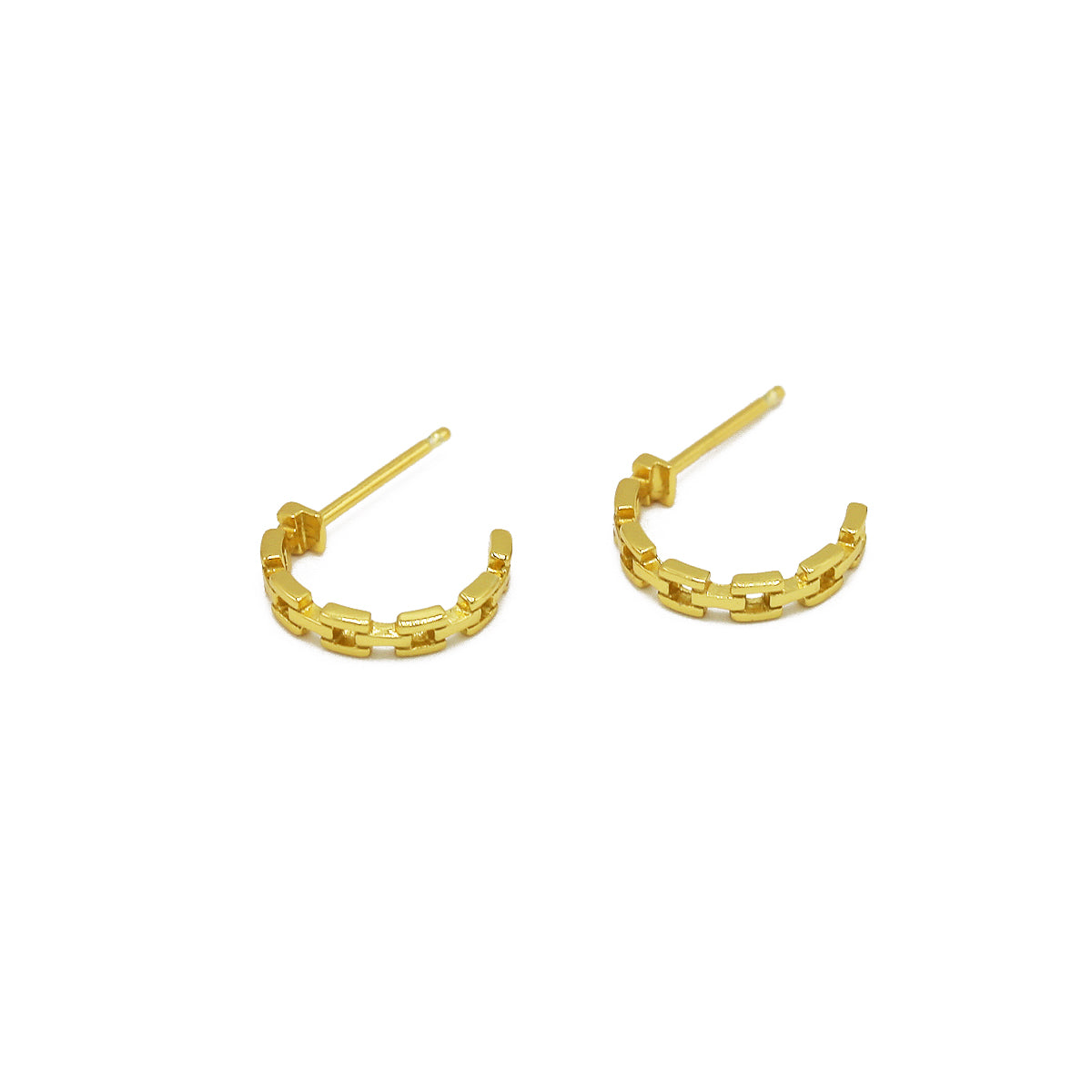 STERLING SILVER CHAIN HOOPS