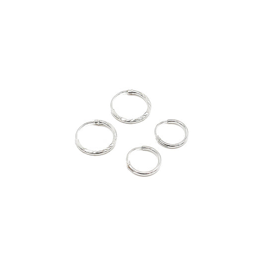 STERLING SILVER HOOP EARRING PACK