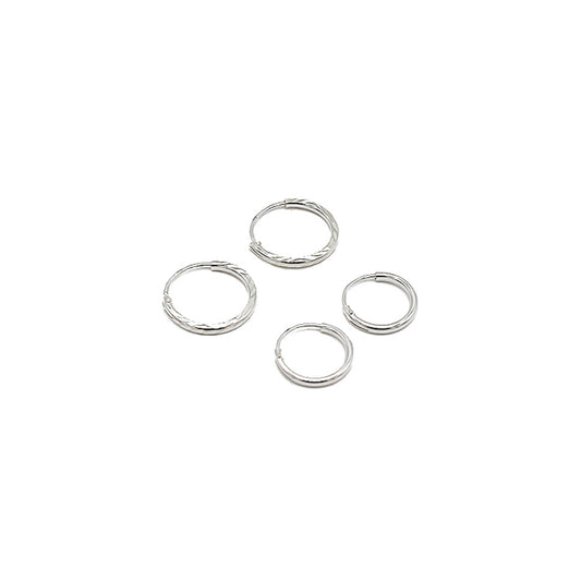 STERLING SILVER HOOP EARRING PACK