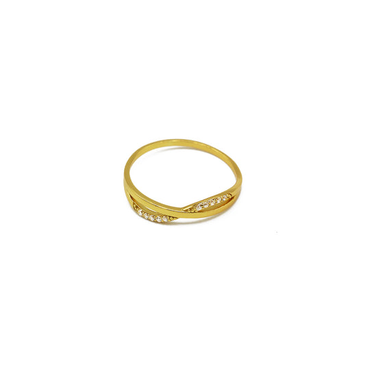 STERLING SILVER CRYSTAL DOUBLE BAND RING