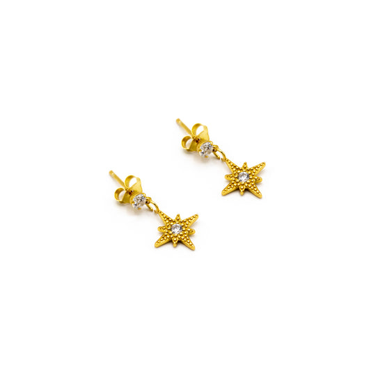 STAR STUDS WITH STAR DROP PENDANT