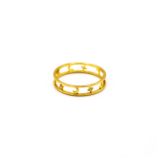 STARS AND MOON CUT OUT BAND RING