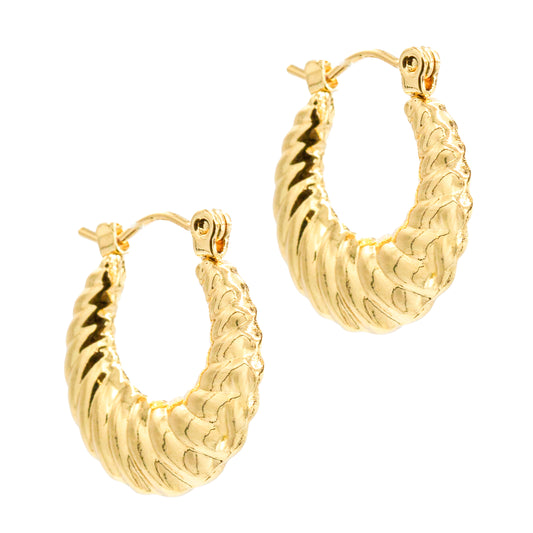Steel Vintage Look Hoop Earrings