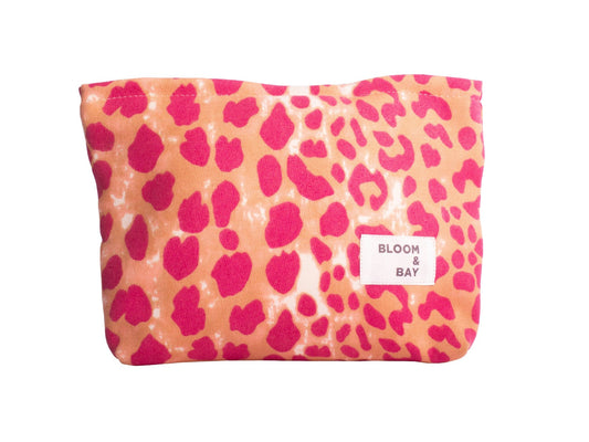 Pink Leopard Make up Bag
